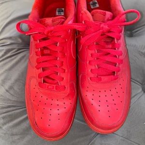 Red NIKE Force ones